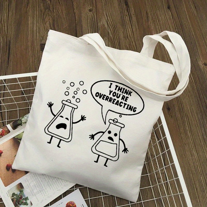 White Canvas Tote Bag Cartoon  - Medical Lab Design review and price