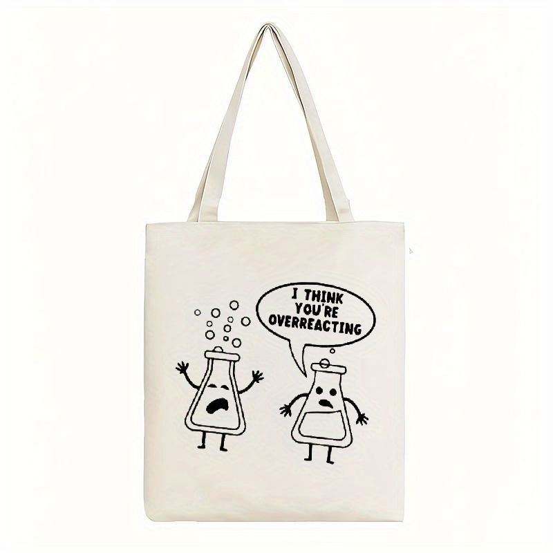 White Canvas Tote Bag Cartoon  - Medical Lab Design review and price