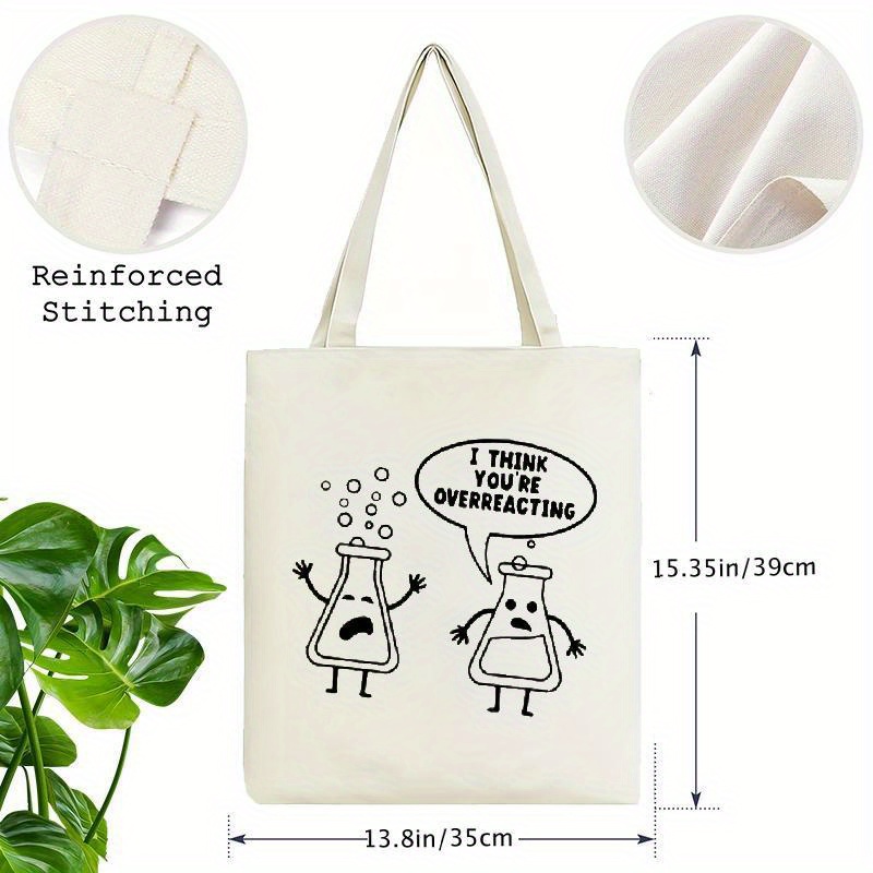 White Canvas Tote Bag Cartoon  - Medical Lab Design review and price